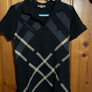 Burberry black and tan collared shirt